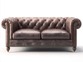 Zweisitzer Sofa Kunstleder 178x86x78 cm - Dunkelbraun - Chesterfield Stil mit Polsterung