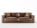 Zweisitzer Sofa aus Leder 188x92x78 cm - Braun - Modernes Design für Wohnzimmer