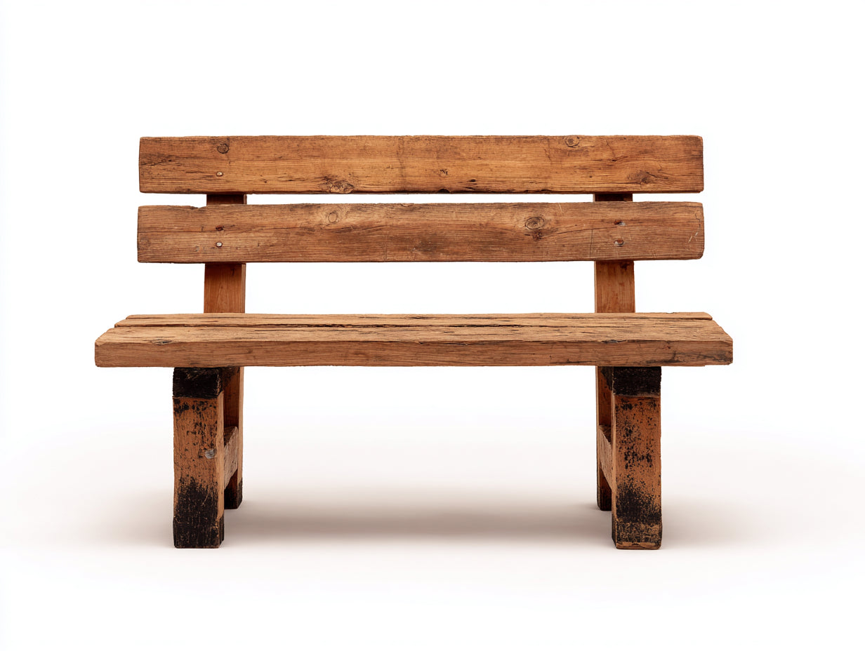 Gartenbank Holz 150x56x80 cm - braun - rustikale Sitzbank mit Rückenlehne