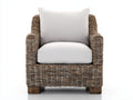 Polyrattan Gartensessel Polyrattan-Stoff 90x84x88 cm - Natur-Weiß - Geflochtener Loungesessel mit Polsterung
