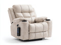 Liegesessel Stoff 105x95x104 cm - beige - elektrisch verstellbar mit Getränkehaltern