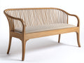 Gartenbank aus Holz mit Sitzkissen 165x60x88 cm - Naturholz und Beige - Elegantes Design für Garten