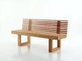 Gartenbank Holz 180x65x90 cm - natur - moderne Sitzbank mit Rückenlehne