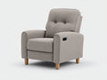 Liegesessel 86x90x102 cm aus Stoff und Holz - Beige - klassischer Relaxstil mit Liegefunktion