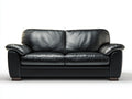Zweisitzer Sofa Kunstleder 180x88x82 cm - schwarz - klassisches Wohnzimmer Sofa