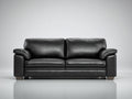Zweisitzer Sofa aus Leder 160x88x82 cm - Schwarz - Klassisches Design für Wohnzimmer
