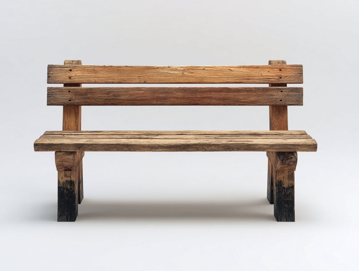 Gartenbank Holz 152x57x84 cm - Naturbraun - rustikales Design