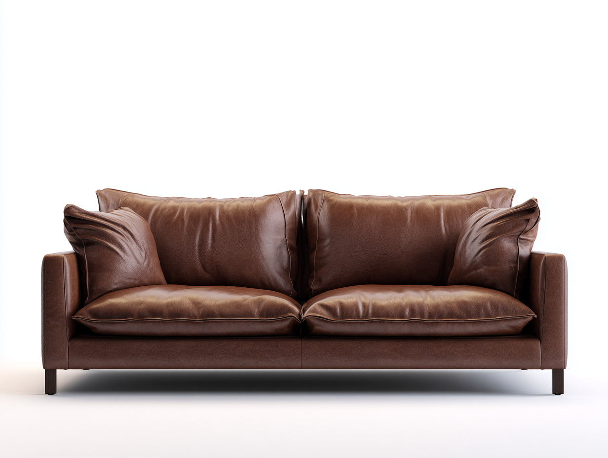 Zweisitzer Sofa Kunstleder 195x88x80 cm - braun - modernes Wohnzimmer Sofa