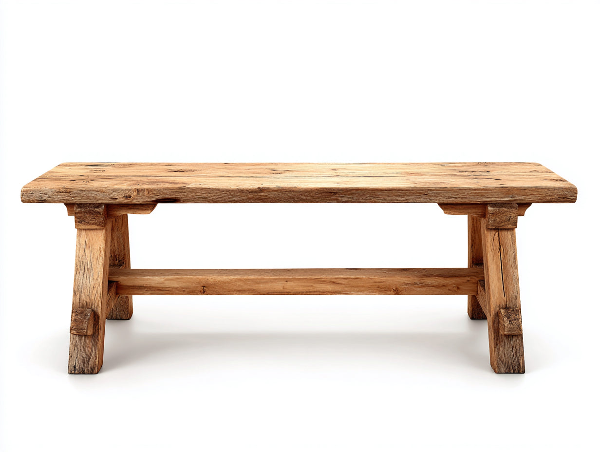 Gartenbank Holz 150x42x45 cm - Natur - Rustikale Sitzbank für Garten und Terrasse