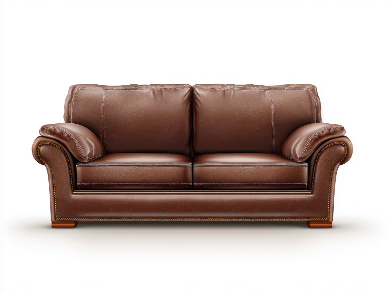 Zweisitzer Sofa Leder 172x89x82 cm - Braun - klassische Armlehnen