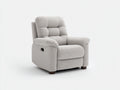 Liegesessel Stoff 90x94x101 cm - Beige-Dunkelbraun - Gepolsterter Relaxsessel mit Bedienfunktion