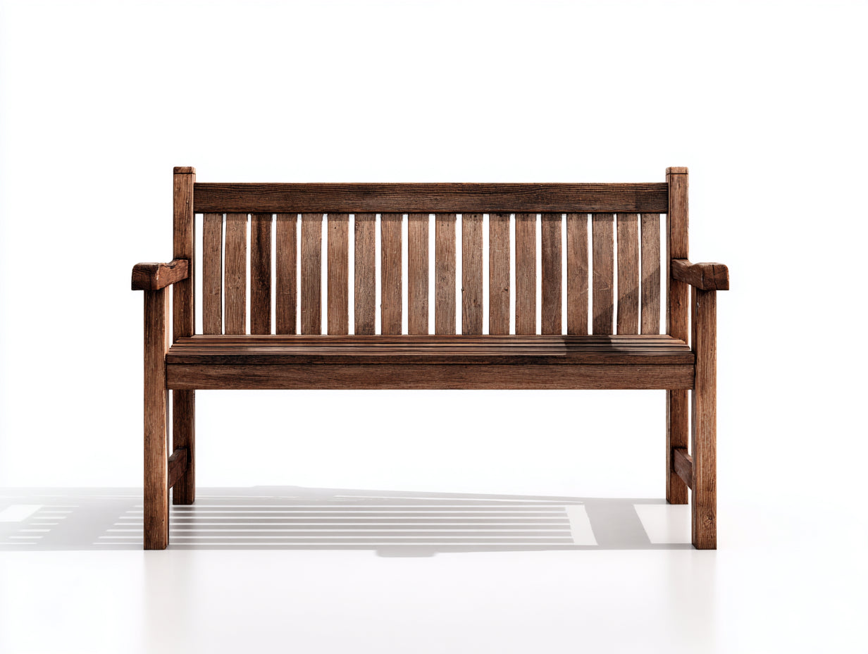 Gartenbank Holz 150x60x88 cm - Dunkelbraun - mit Armlehnen