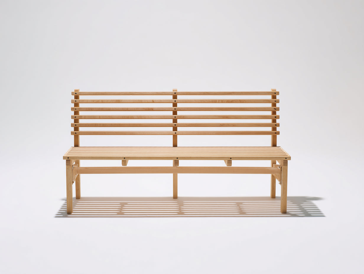 Gartenbank Holz 180x58x88 cm - Natur - Gartenbank mit hoher Rückenlehne