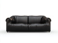 Zweisitzer Sofa Kunstleder 190x90x78 cm - schwarz - gepolstertes Wohnzimmer Sofa