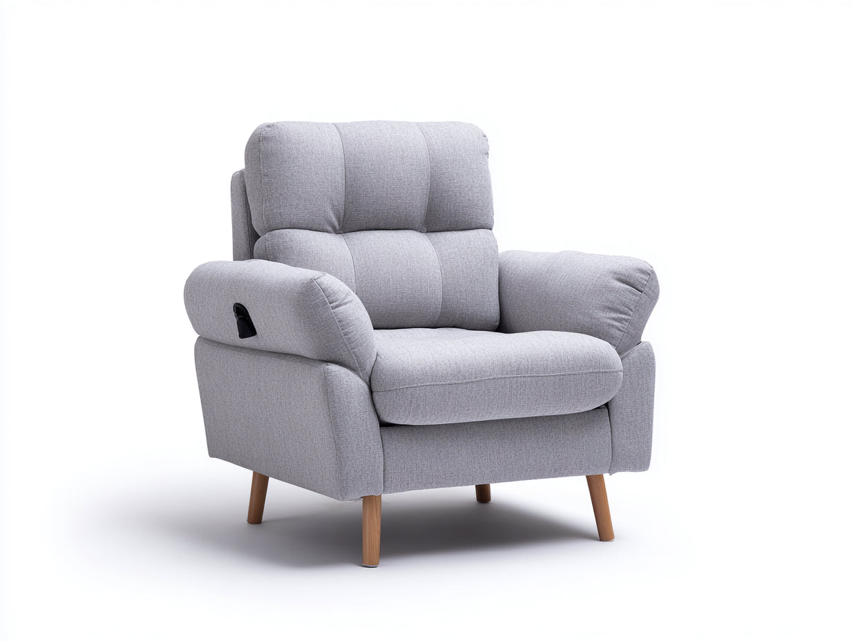 Liegesessel aus Stoff 90x94x102 cm - Hellgrau - Komfortdesign für Wohnzimmer