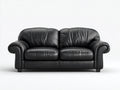 Zweisitzer Sofa Kunstleder 168x84x82 cm - Schwarz - Klassisches Sofa mit gerollten Armlehnen