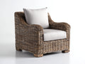 Polyrattan Gartensessel Polyrattan Stoff 92x85x78 cm - braun-beige - geflochtener Loungesessel mit Polsterung