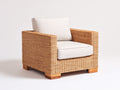 Polyrattan Gartensessel Polyrattan Stoff 94x86x76 cm - natur-beige - moderner Loungesessel mit Polsterung